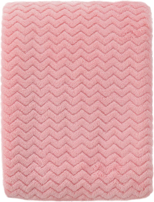 CREVENT 30''X40'' Soft Cozy Warm Baby Blankets for Boys Girls Solid Color - All Season Use - Newborn Essentials (Wave Pink)