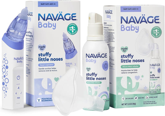 Naväge Baby Bundle: Baby Nasal Aspirator + Micro-Mist Inhaler - Gentle, Pediatrician Endorsed for Baby Congestion & Stuffy Noses