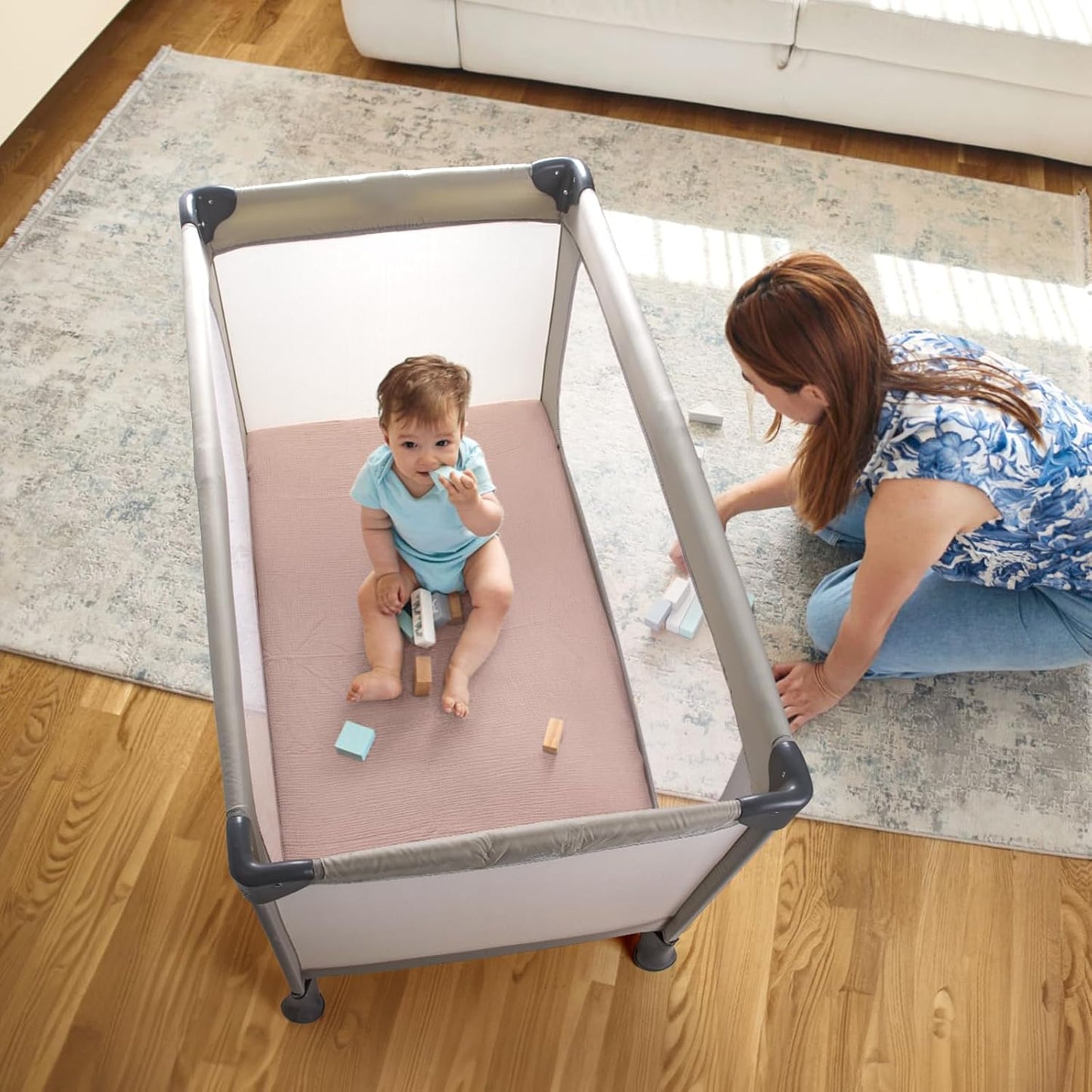 lulumoon Pack N Play Sheets: Soft & Breathable Playard Sheets for Boys and Girls - Fitted for Most Pack N Play and Playard Mattress