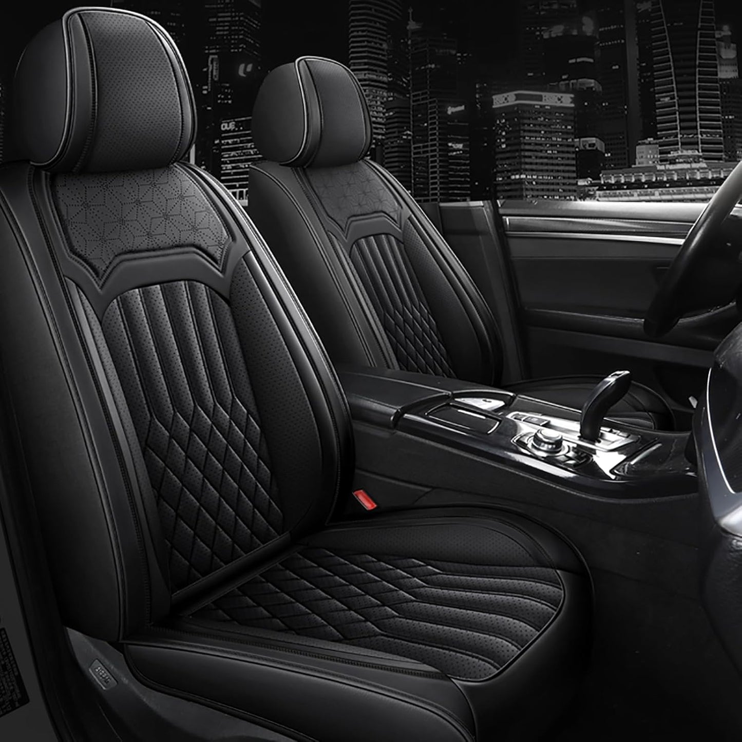 Car Seat Covers for Chevy Impala Limited 2014-2016 napa Leather Seat Covers, Waterproof Non-Slip Car Seat Protectors, Comfortable Seat Cover Adaptive Airbags（Black, 2 PCS Front）