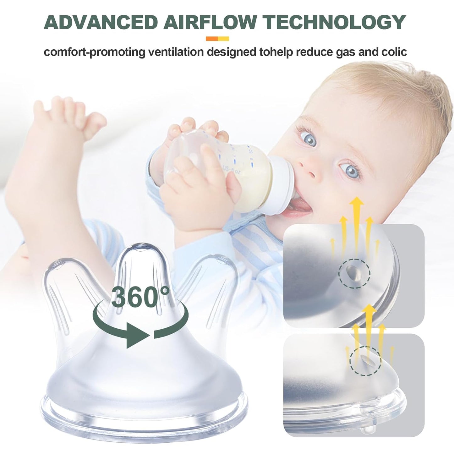 Bottle Nipples Compatible with Spectra with Baby Safe Soft Silicone,Medium Flow Nipples for Bottles Compatible with Spectra,Size 0-12 Month,2PCS (L)