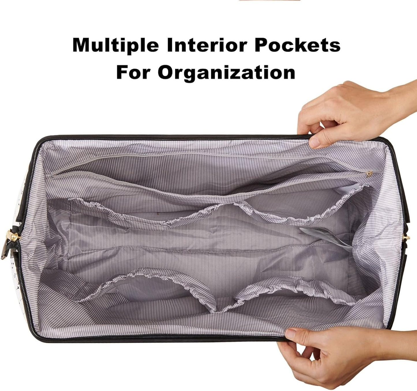 SUNVENO Large Diaper Bag Tote, Mommy Weekender Travel Bag for Mom & Baby, with 2 Pouches, Changing Pad & Luggage Sleeve