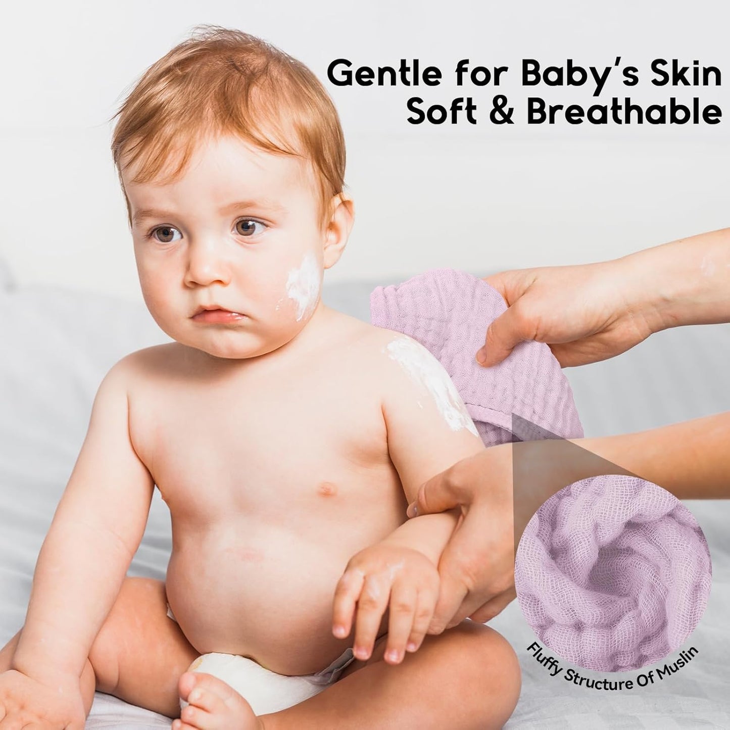 Muslin Burp Cloths for Baby 100% Cotton Burping Cloths for Boys Girls Large 20''X10'' Extra Soft and Absorbent 12 Pack - Gradient Purple