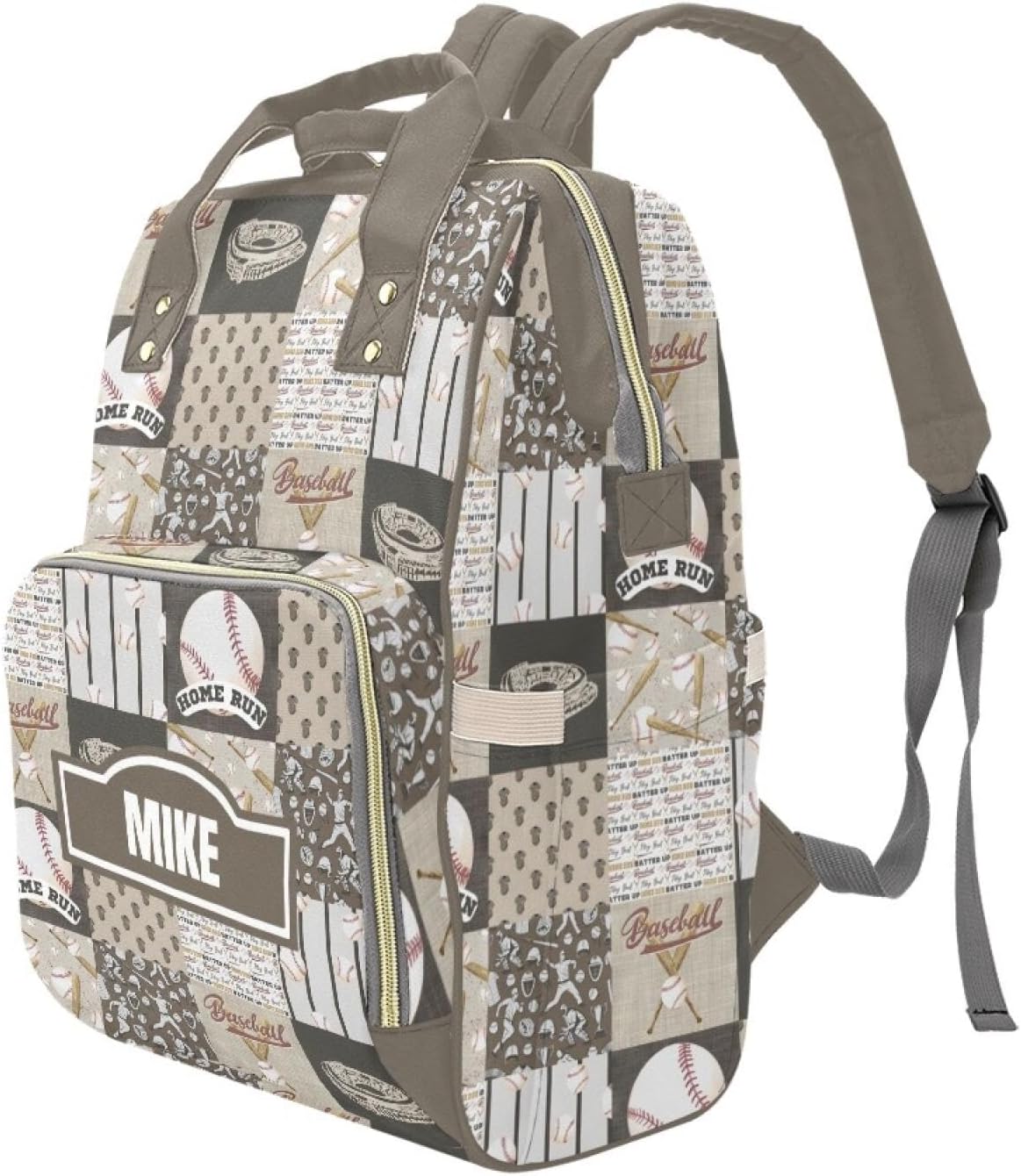 Personalized Baseball Diaper Bag with Name – Custom Baby Bag, Nursing Tote Backpack for Mom, Custom Name Mommy Daypack, Shower Gift for Baby