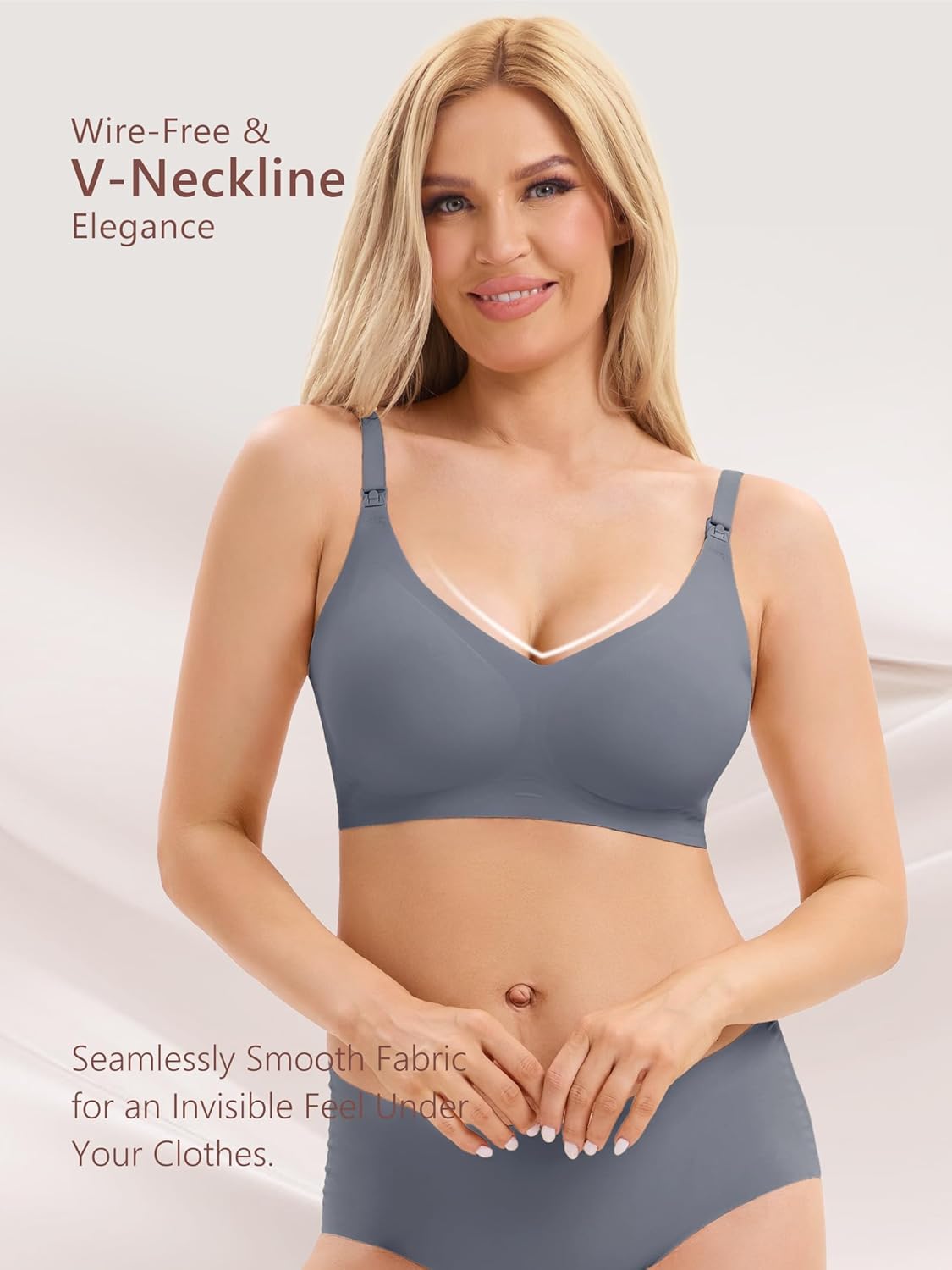 Angelhood 3 Pack Nursing Bras for Breastfeeding Seamless Pregnancy Maternity Bra Wireless Sleep Bralette with Extenders