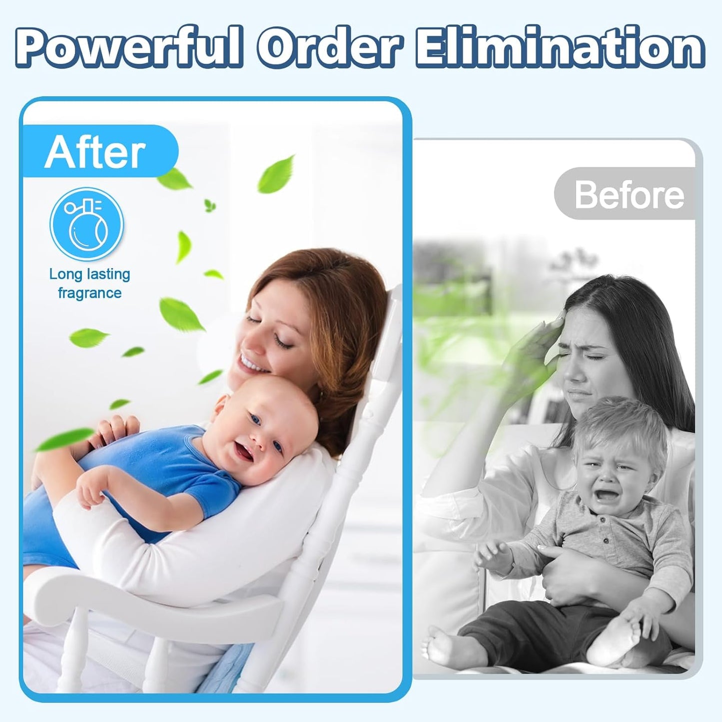 Refill Bags Compatible with Genie Easy Roll Signature Diaper Pail and Platinum Diaper Pail, Scented 60 Bags Hold up to 2800 Newborn Diapers, Upgraded Extra Thickness Powerful Odor Control