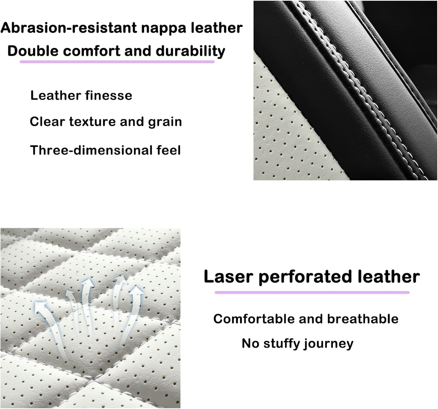 Car Seat Covers for Chevy Impala Limited 2014-2016 napa Leather Seat Covers, Waterproof Non-Slip Car Seat Protectors, Comfortable Seat Cover Adaptive Airbags（Black, 2 PCS Front with Pillow）