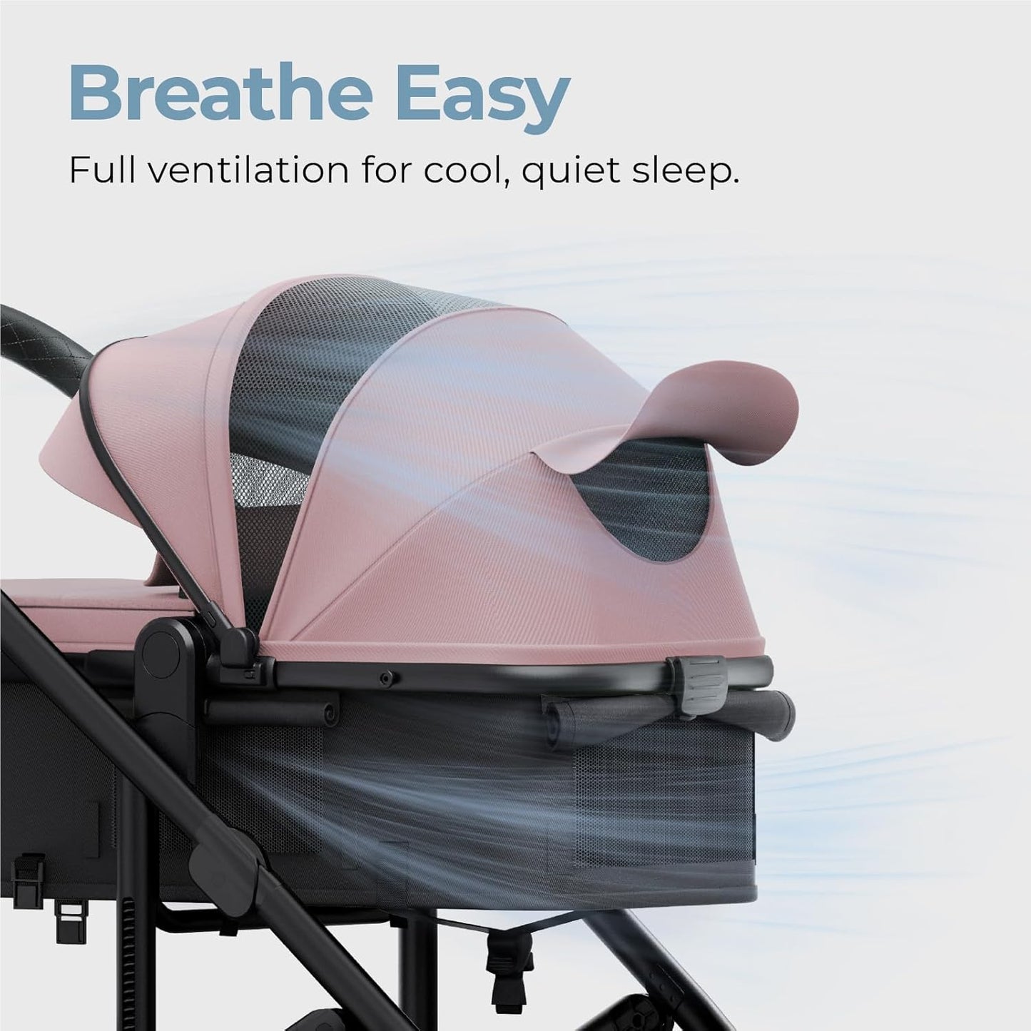 newyoo Baby Stroller, Nestro 516M, Infant Bassinet Strollers w Convertible/Reversible Seat & Cup Holder, Coches para Bebes, 2 in 1 Rear-Facing Pram from Newborn to Toddler, One-Hand Easy Fold, Pink