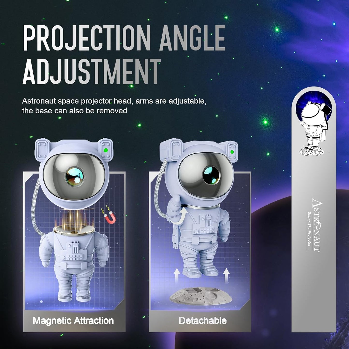 Astronaut Galaxy Projector Night Light - Star Projector Galaxy Light with Nebula Effects & Timer, Astronaut Space Starry Celling Lamp for Bedroom Kids Room, for Chrismas, Birthday, etc