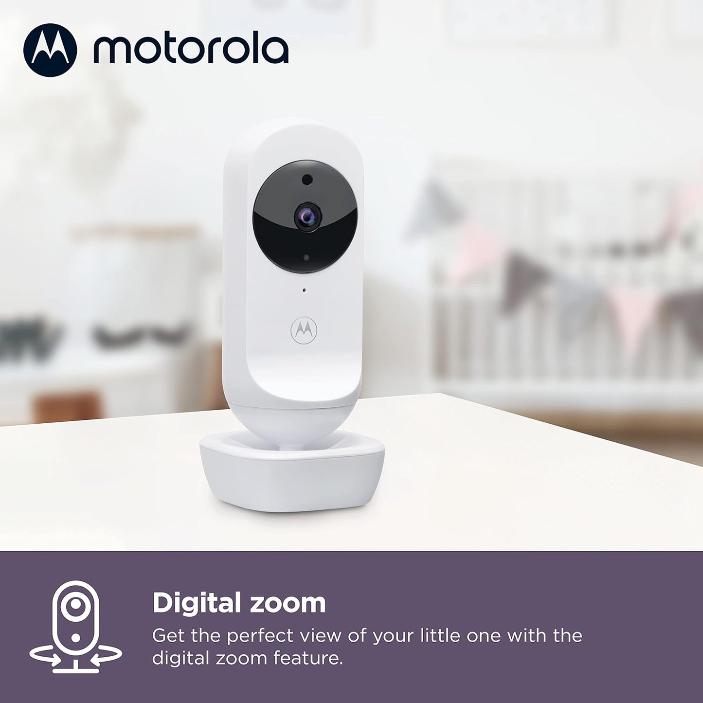 Motorola Nursery Baby Monitor with Camera and Audio, 4.3" Screen VM44 with WiFi, Long Range, Zoom/Tilt, Temperature Sensor, Lullabies, Night Vision