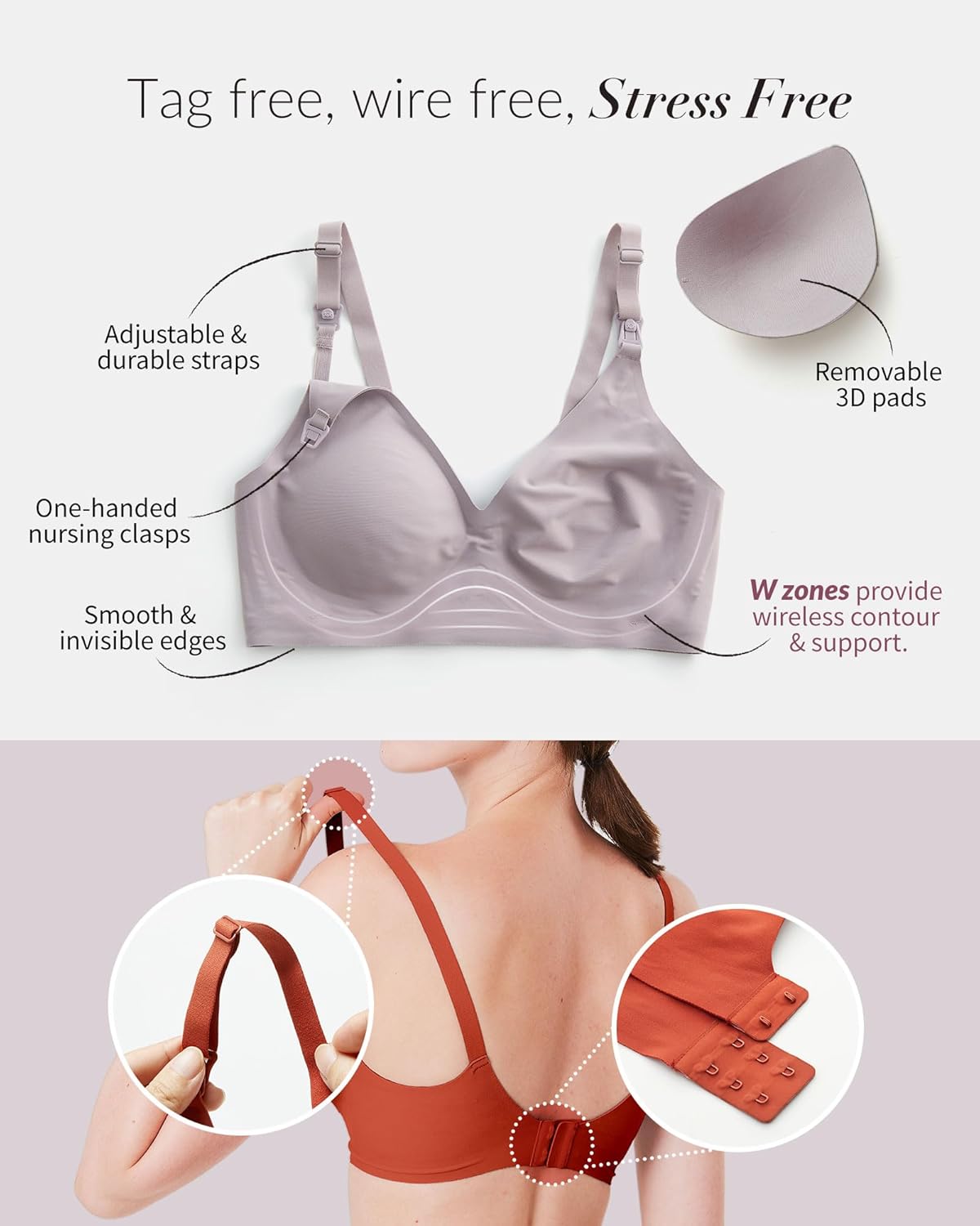 Mamaway Silky Seamless Nursing Maternity No Show Wireless Bra, Smooth, Cooling, Lightweight for Breastfeeding, Pregnancy