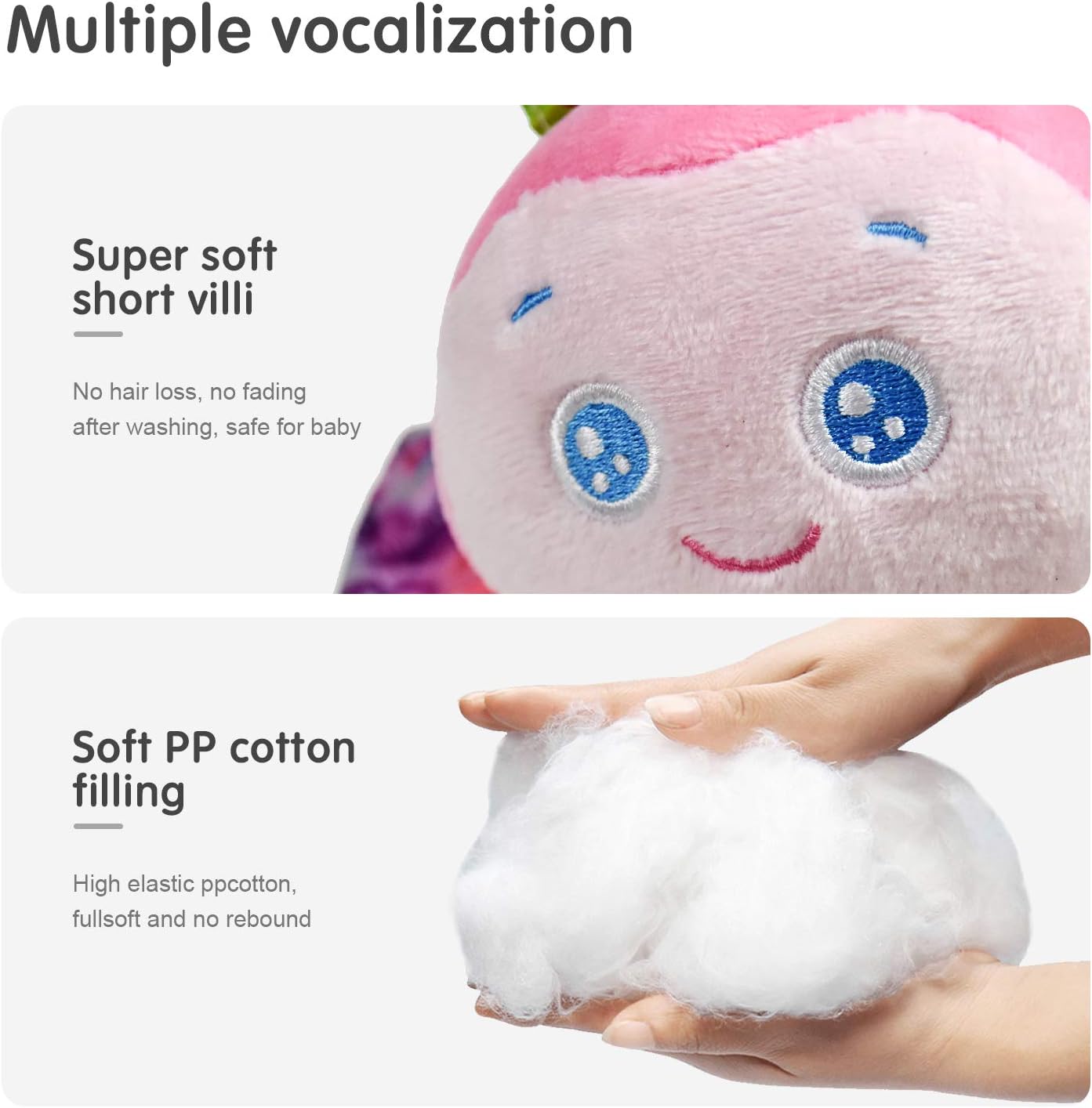 Baby Rattles Toys with Teether,Bed Bell for Toddler in pram,Gifts for Baby Aged 3 Months or More(Butterfly)