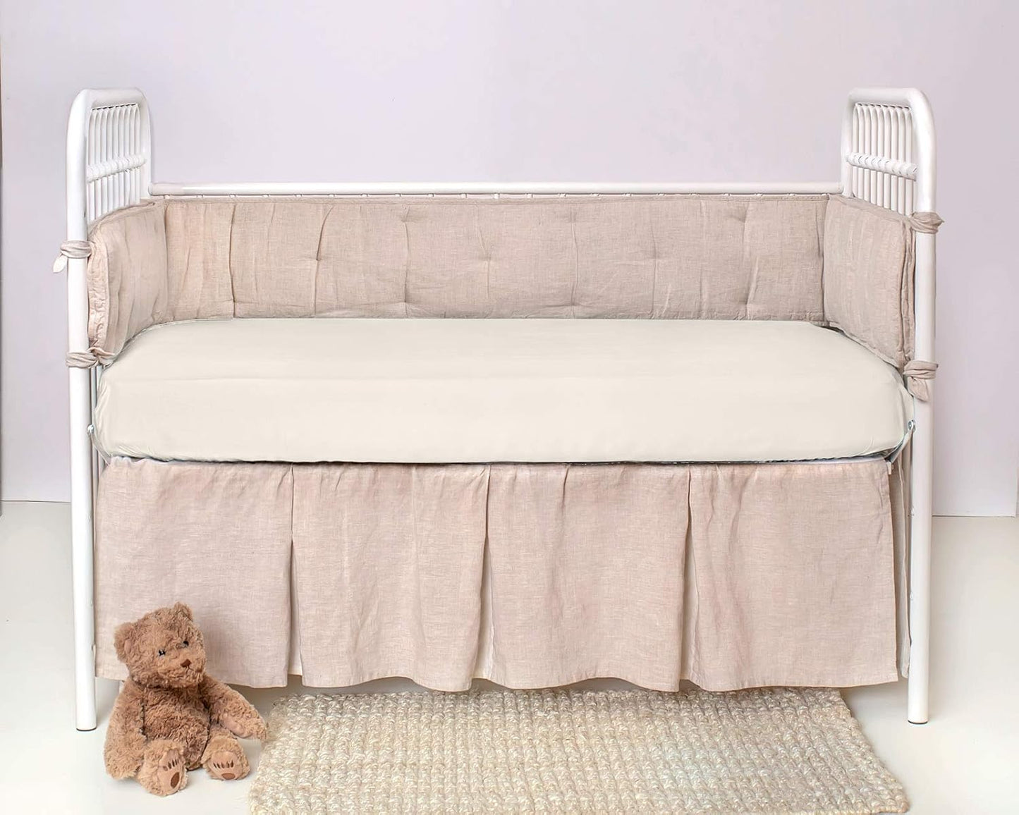 Crib Fitted Sheet by Pure Bamboo, Genuine 100% Organic Viscose Derived from Bamboo, Luxuriously Soft, Ultimate Cooling, Fits Standard Size Crib Mattress (White)