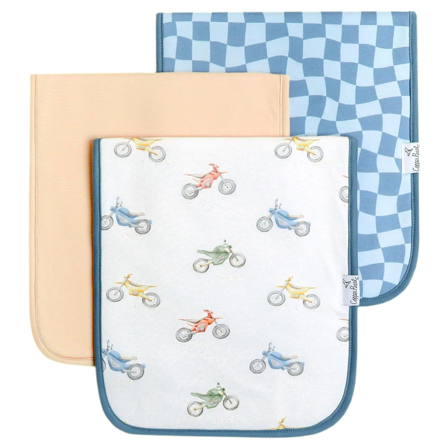 Copper Pearl Baby Burp Cloth Large 21''x10'' Size Premium Absorbent Triple Layer 3-Pack Gift Set Ryder