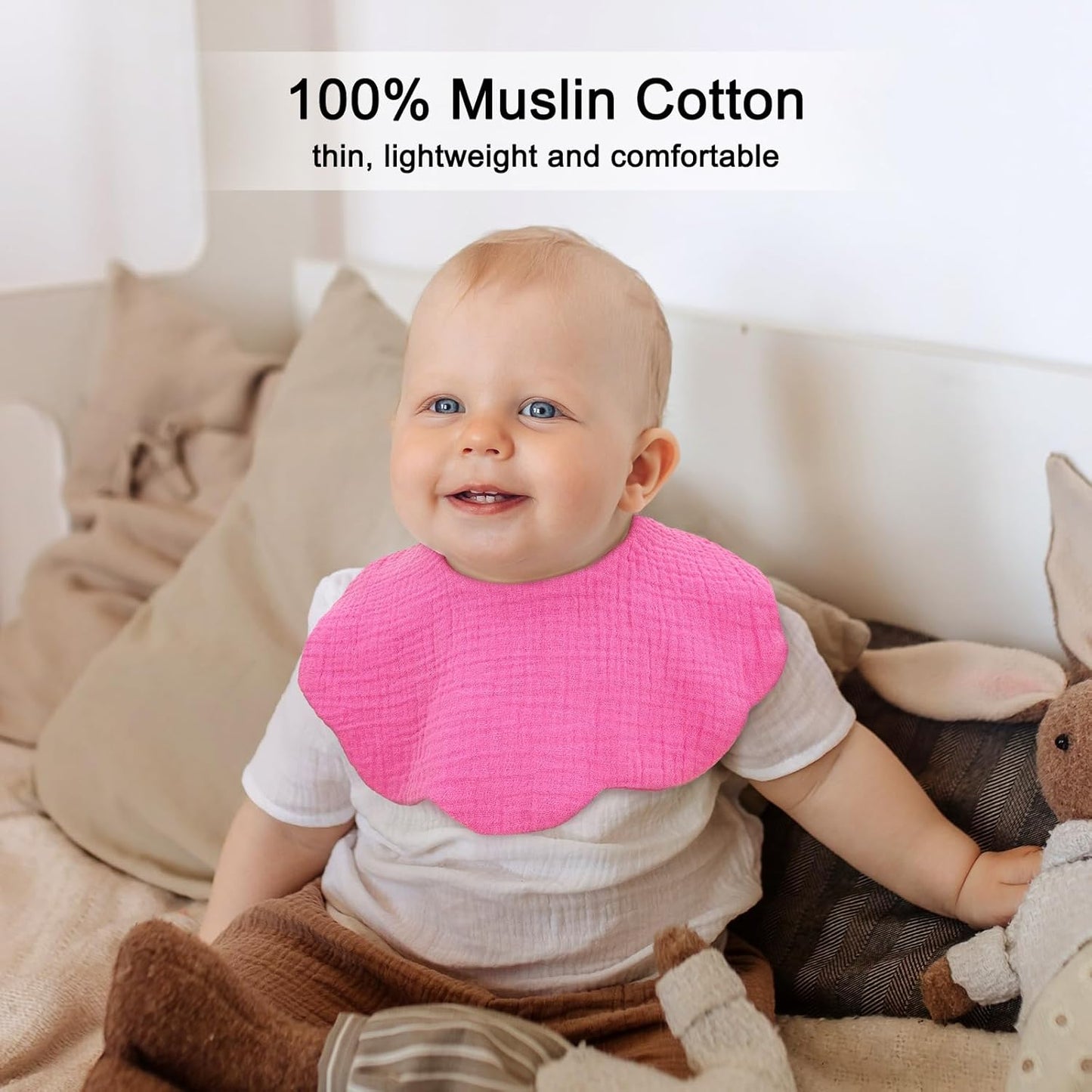 Baby Bibs Muslin Bibs for Baby Girl Boy for Drooling and Teething 10 Pack