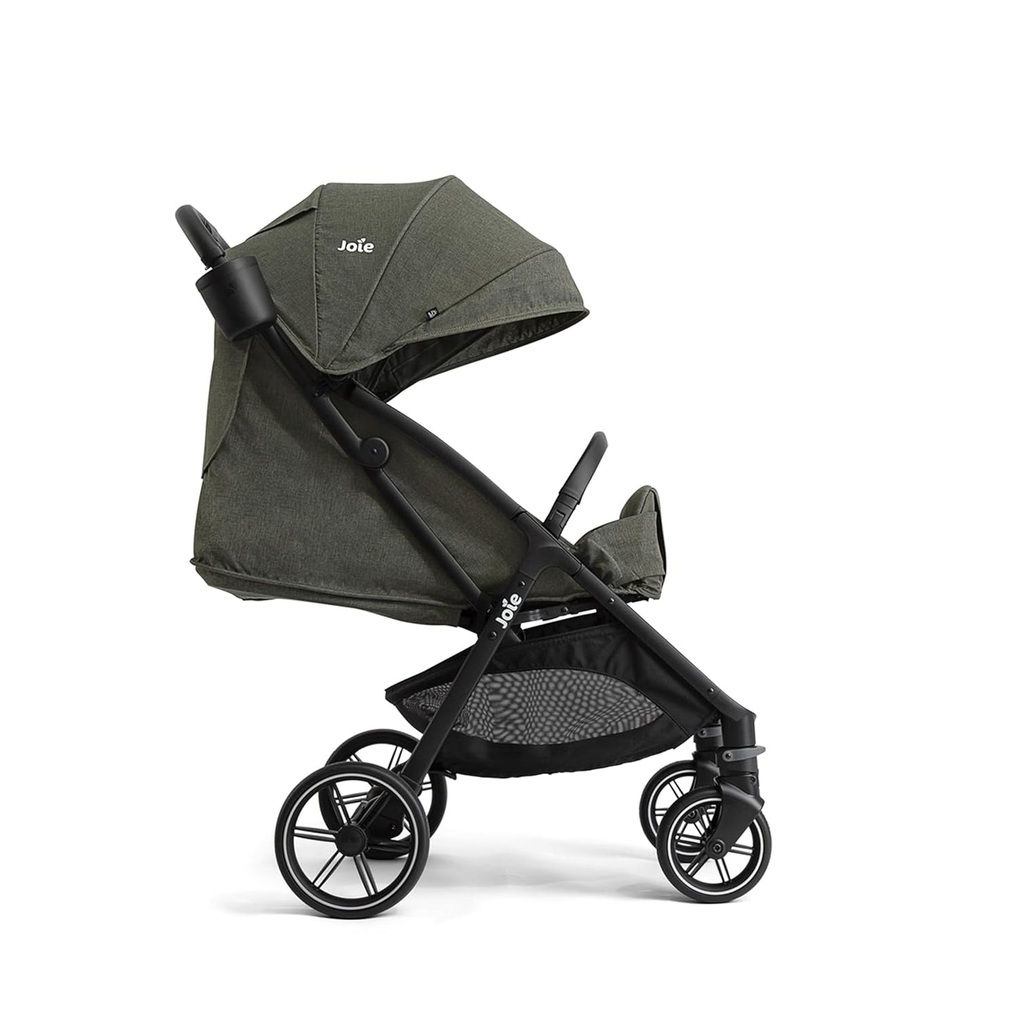 Joie Nutmeg and Rue Travel System – Travel Friendly Compact Stroller with Automatic Fold, Lightweight Car Seat & Anti-Rebound Base (Evergreen)