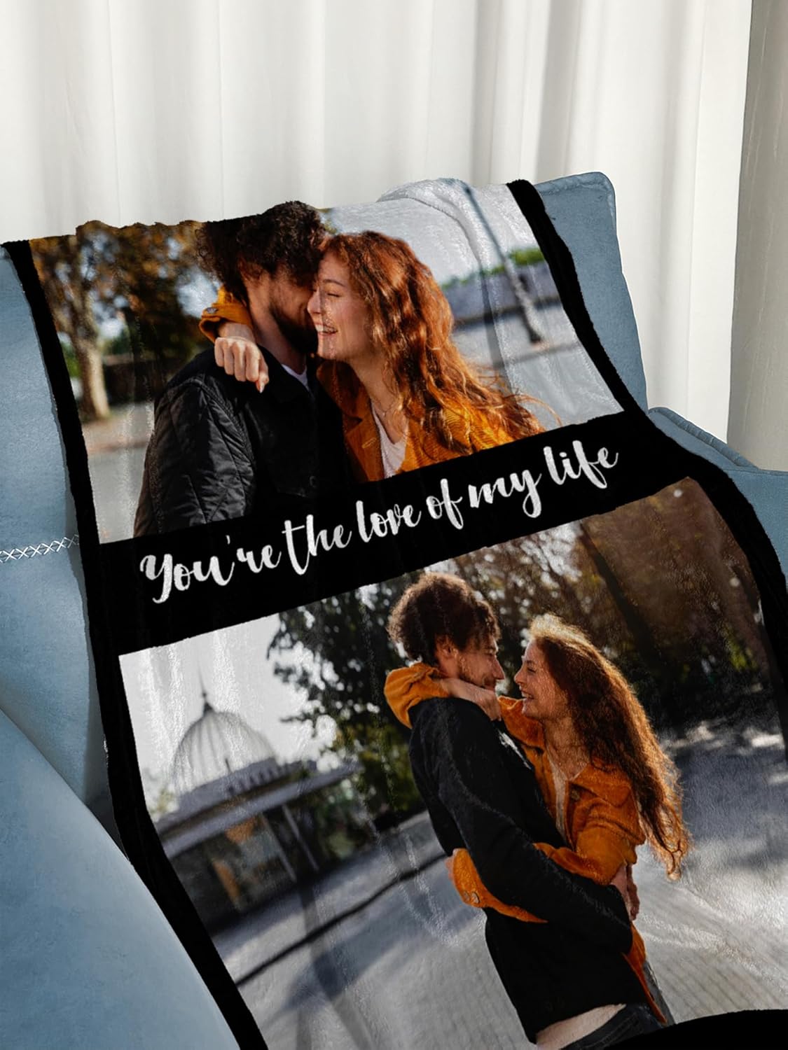 Personalized Blanket with Photos Text Custom Blanket Thows with Picture Customizable Photo Blankets Gifts for Mom Dad Couple Girlfriend Boyfriend Wife Husband