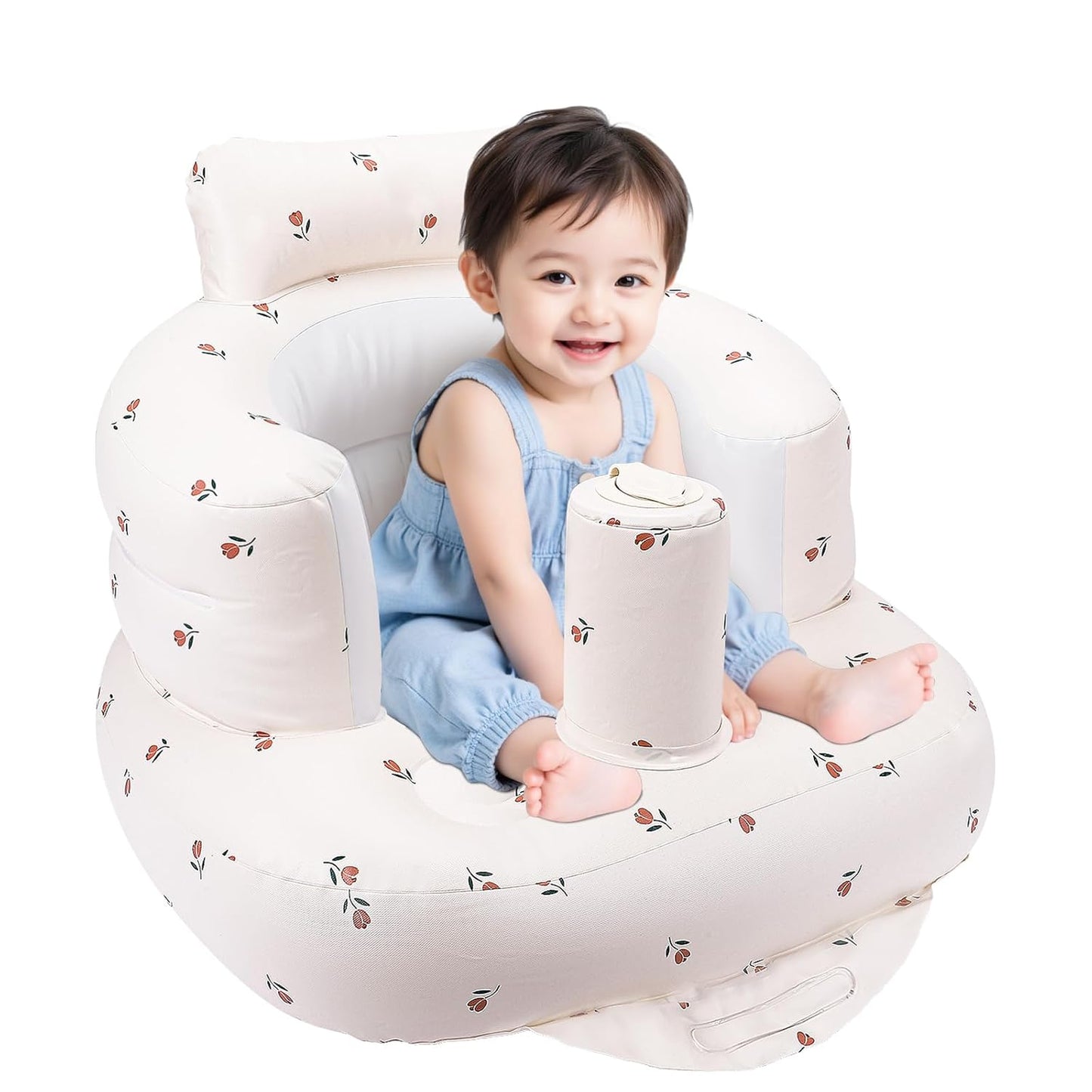 Baby Beach Chair，Upseat Baby Seat，Inflatable Baby Seat with Built in Pump, Baby Floor Seats for Sitting Up- Tulip