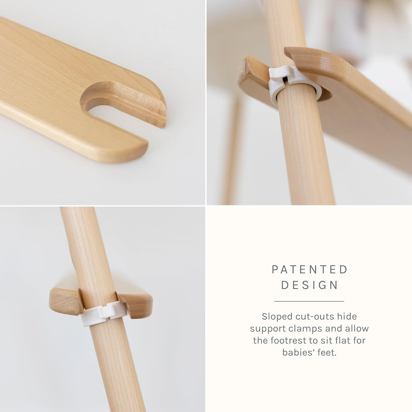 Yeah Baby Goods Adjustable Footrest & Leg Wrap Set Compatible with The IKEA Antilop Highchair (Birch) - High Chair Accessories Bundle - Attachable Foot Rest w/Support Clamps & Matching Leg Stickers