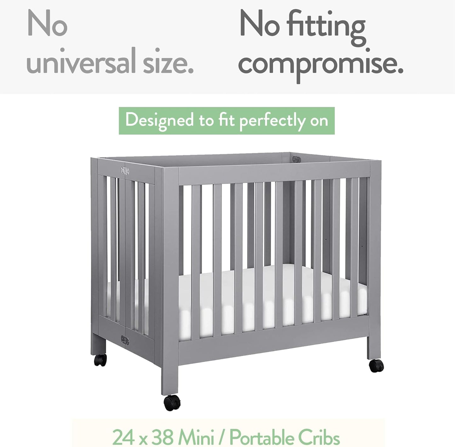 Mini Portable 24x38 Fitted Crib Sheets – Compatible with Dream on Me, Delta Porta Crib and Arms Reach Ideal Cosleeper – 100% Jersey Cotton – Cream + Brown – 2 Pack