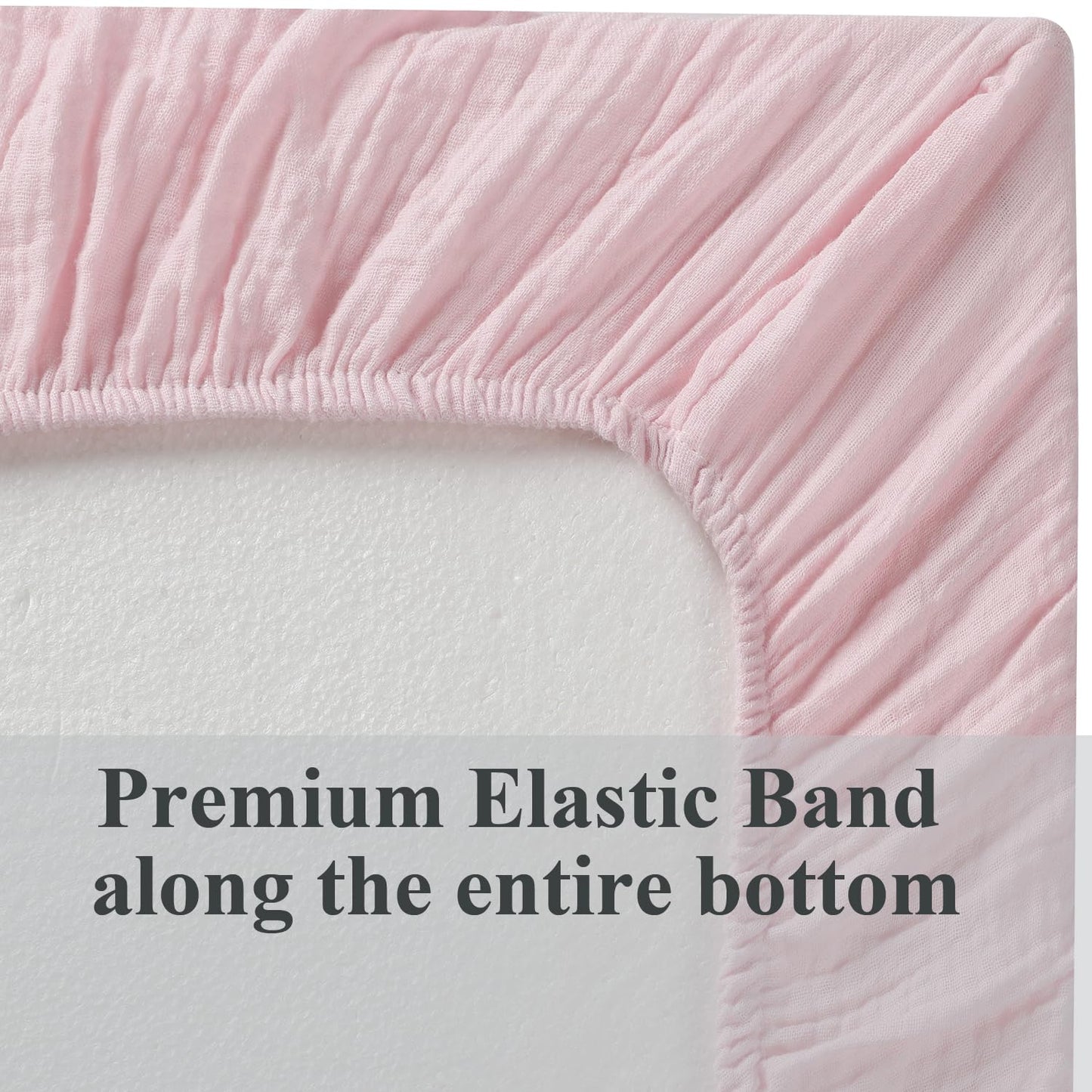 Muslin Bassinet Sheet Compatible with Mika Micky Bedside Sleeper 2 Pack Cotton Stylish Boho Fitted Bassinet Sheets Super Soft for Baby Grey & Pink
