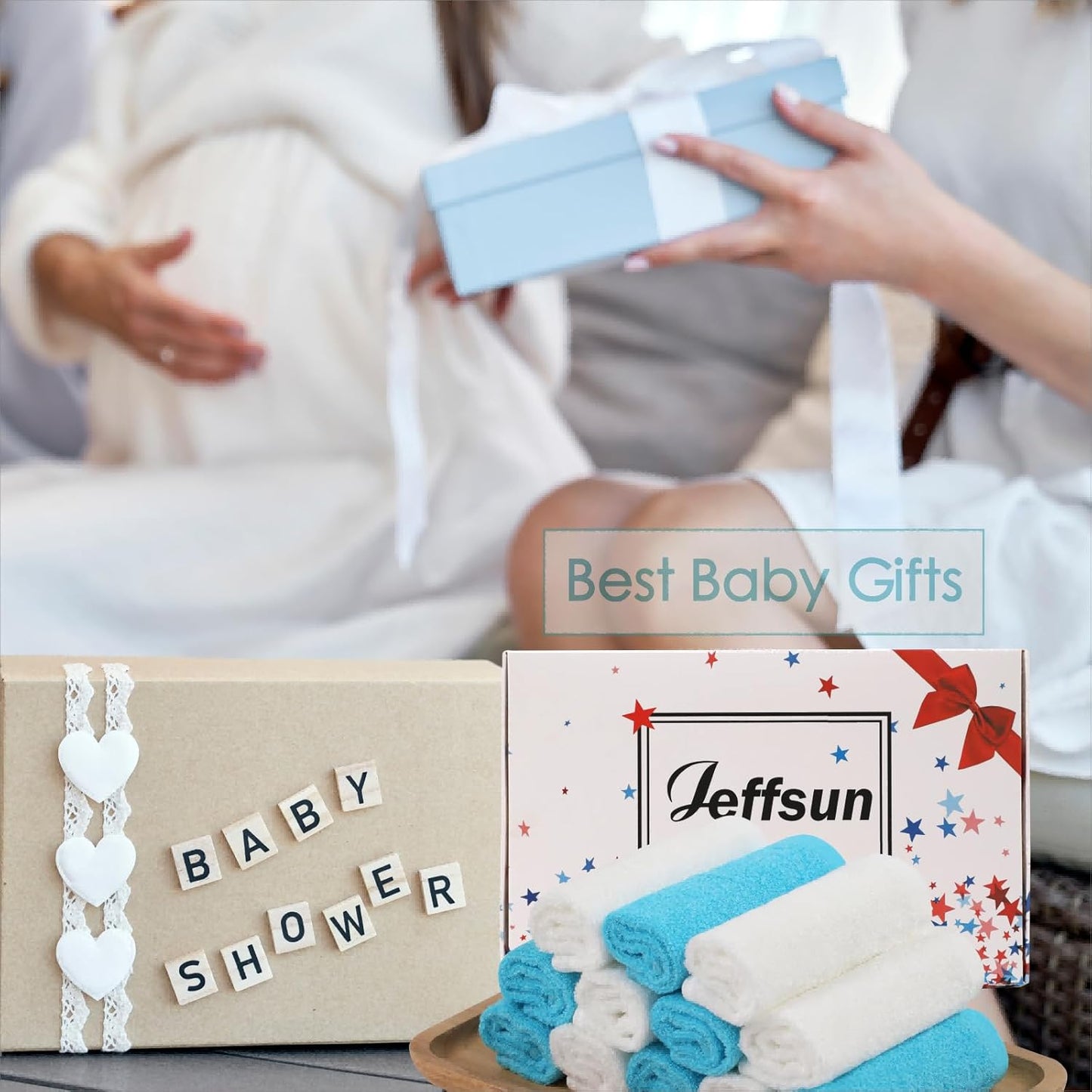 Baby Washcloths 12 Pack, 10x10 inch Heavenly Soft Wash Cloths for Face and Body, Gentle & Safe White Face Towel on Sensitive Skin, Baby Essentials Bath Shower Gifts for Boy Infant Kid Toddler Child