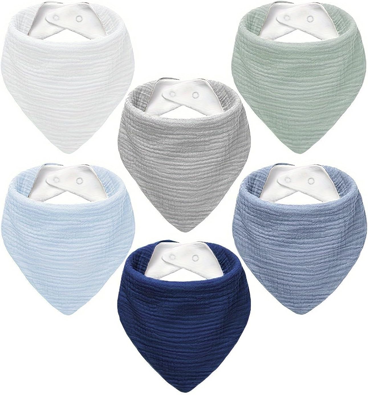 Muslin Baby Bibs,Soft Triangular Baby Bandana Drool Bibs for Baby Boy Girl,Solid Colors Bib for Drooling Teething