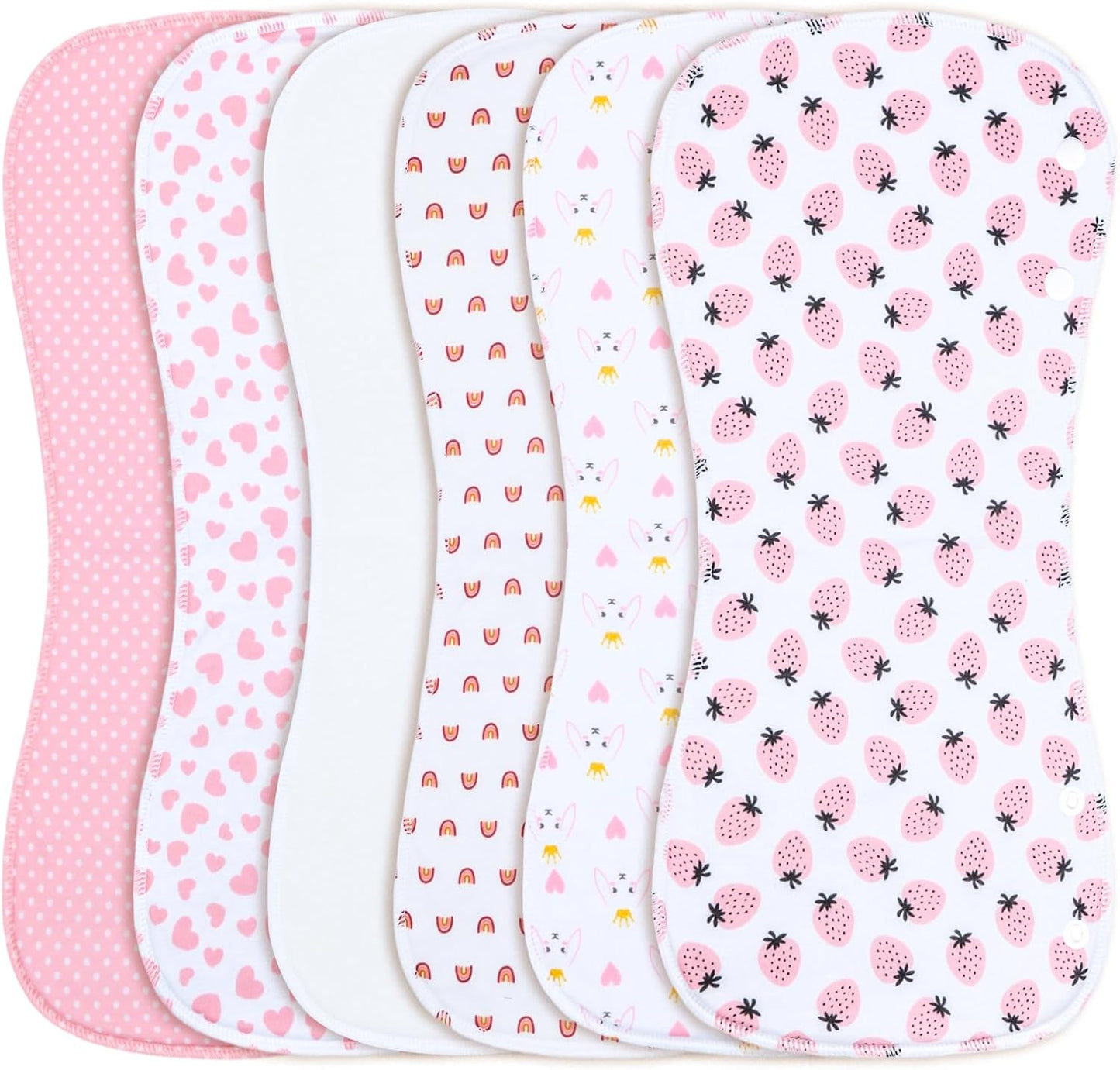 Baby Burp Cloths &Baby B.ibs 2-in-1 Design 3 Layers Thicken Cotton Absorbent and Soft Spit Up Burping Rags Set for Newborn (Multicolor-02)