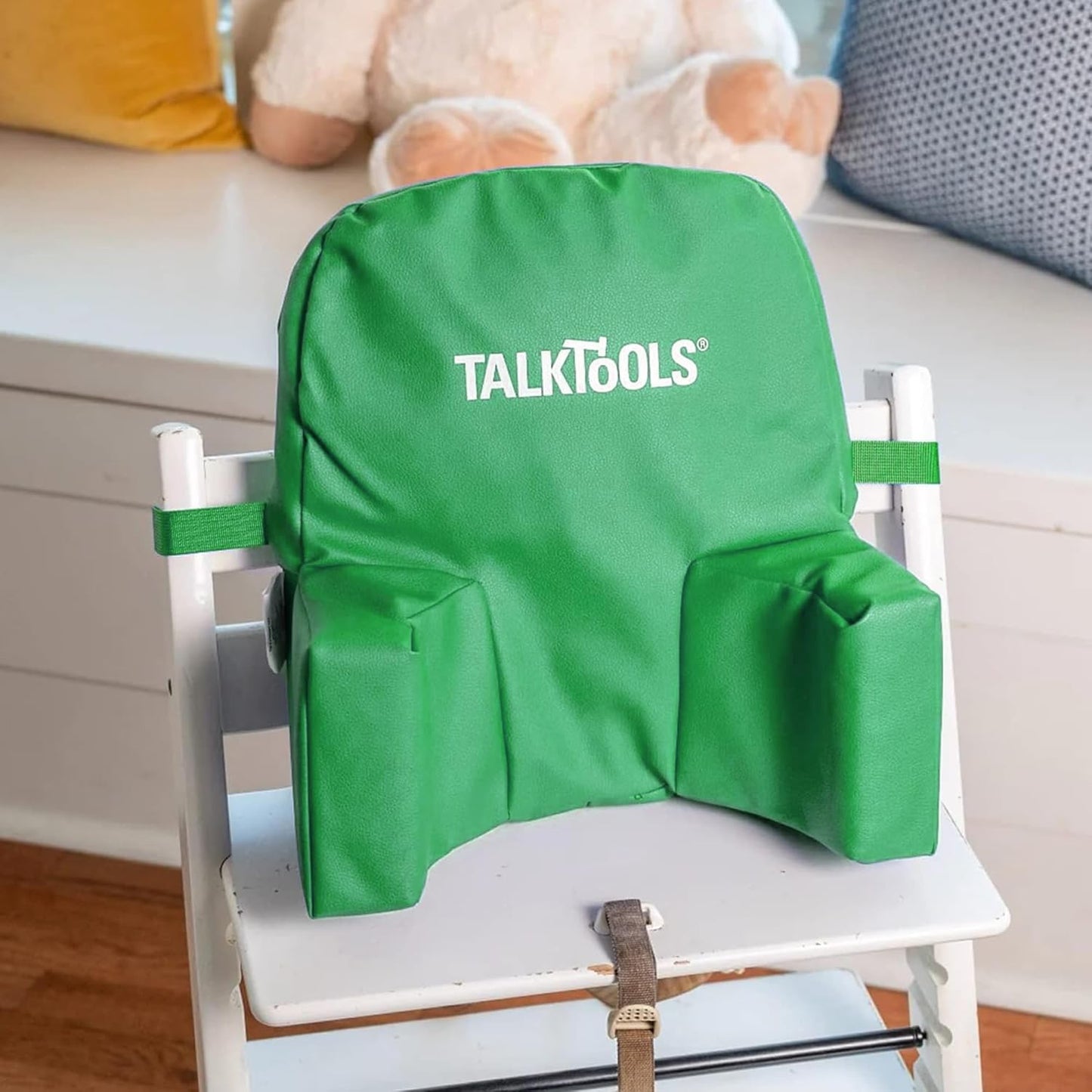 TalkTools High Chair Helper Cushion – Polyfoam Seat Insert with Vinyl Cover, Therapeutic Support for Toddlers & Kids, Stability & Posture Aid – Green