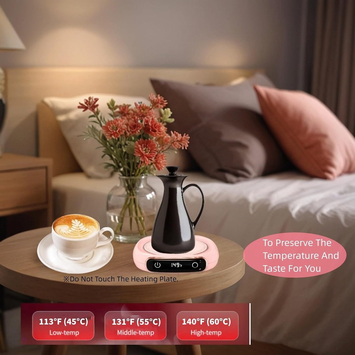 Coffee Mug Warmer for Desk,Multi-Purpose Cup Warmer for All Bottles&Cups,Fast Heating Mug Warmer for Tea &Coffee with 3 Temp Settings,Portable Bottle Warmer for Breastmilk,8 Hours Auto Shut Off,Green