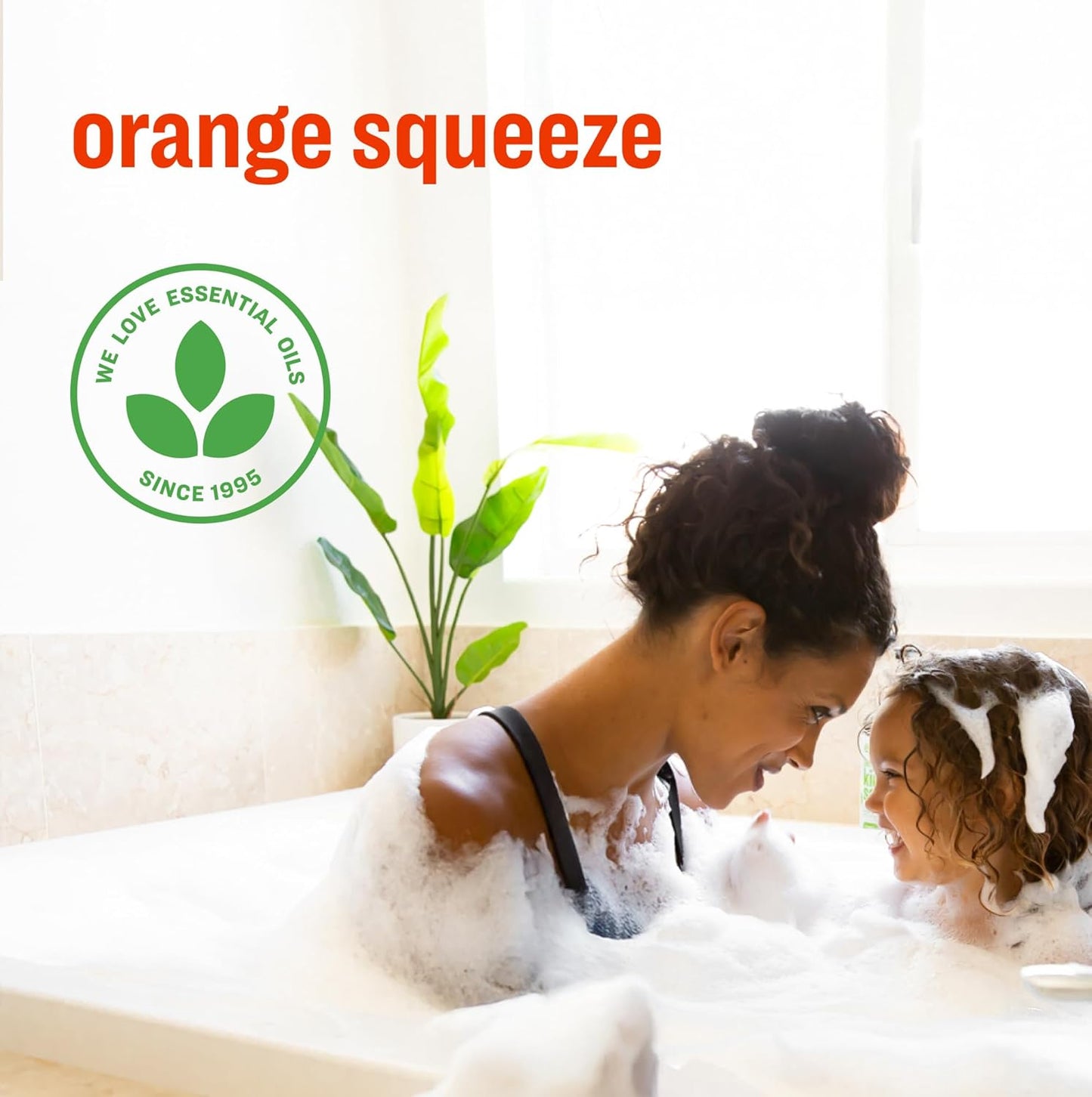 Everyone 3-in-1 Kids Soap, Body Wash, Bubble Bath, Shampoo, 32 Ounce (Pack of 2), Orange Squeeze, Coconut Cleanser with Organic Plant Extracts and Pure Essential Oils (Packaging May Vary)