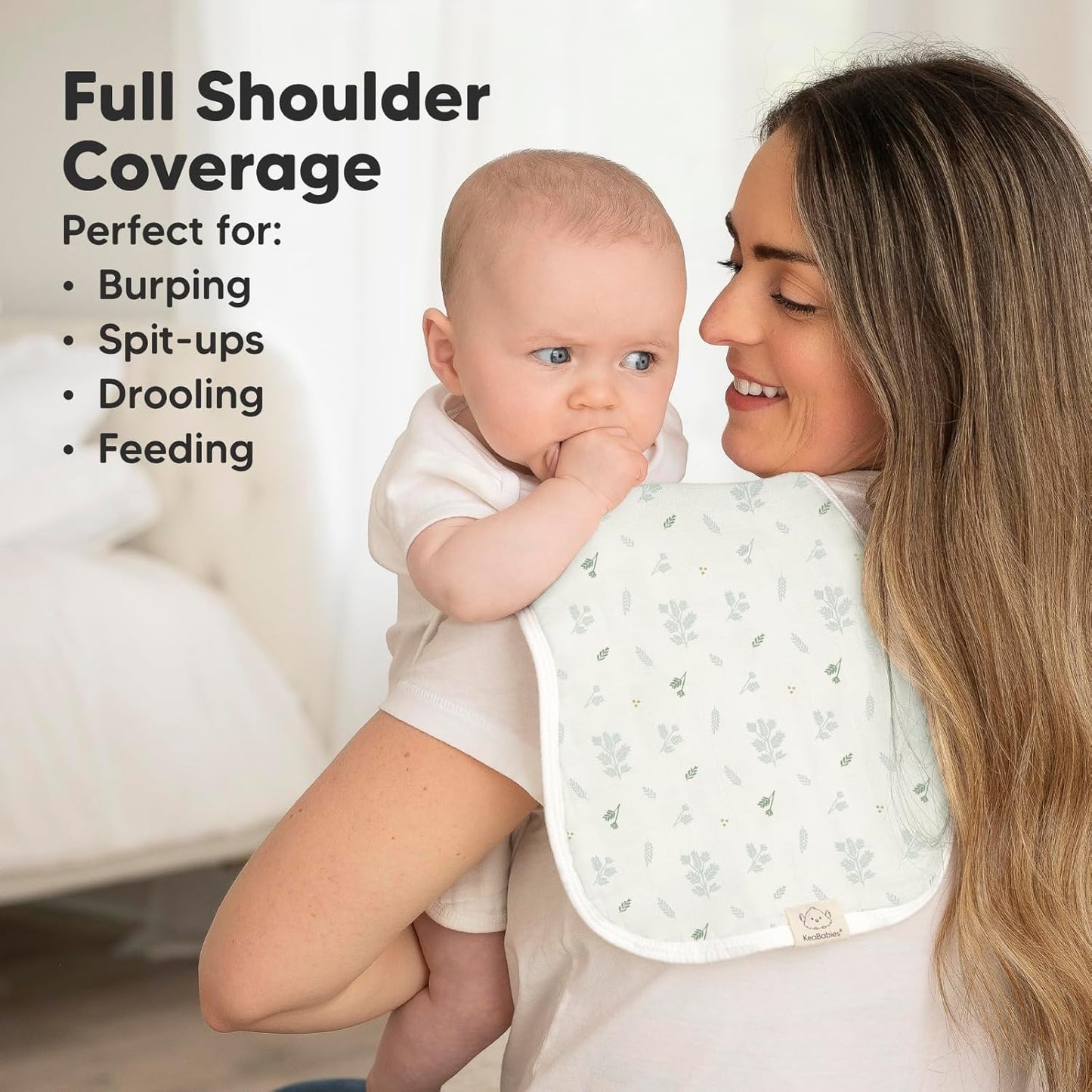 5-Pack Muslin Burp Cloths Baby Boy, Girl - Very Absorbent Baby Burp Cloth Rags, 8-Layers Viscose Derived from Bamboo Cotton Muslin Towel, Super Soft Spit Up Rags, No Shrink Washcloths (Prairie)