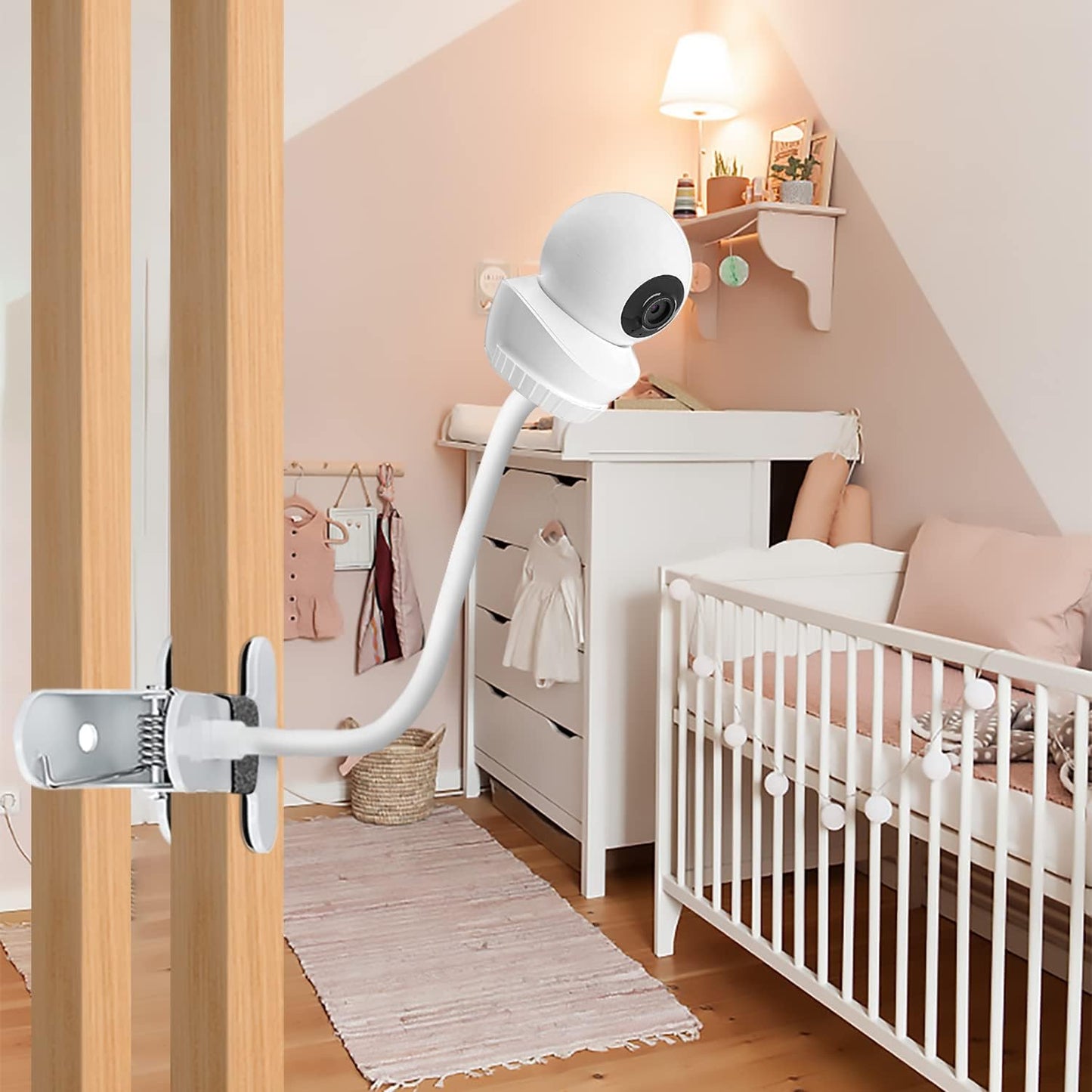 Baby Monitor Mount Compatible with Babysense HD S2/ V43 Monitor and Other Baby Monitor with 1/4 Threaded Hole 15.7 inches Flexible Clip Clamp Mount Long Gooseneck Arm