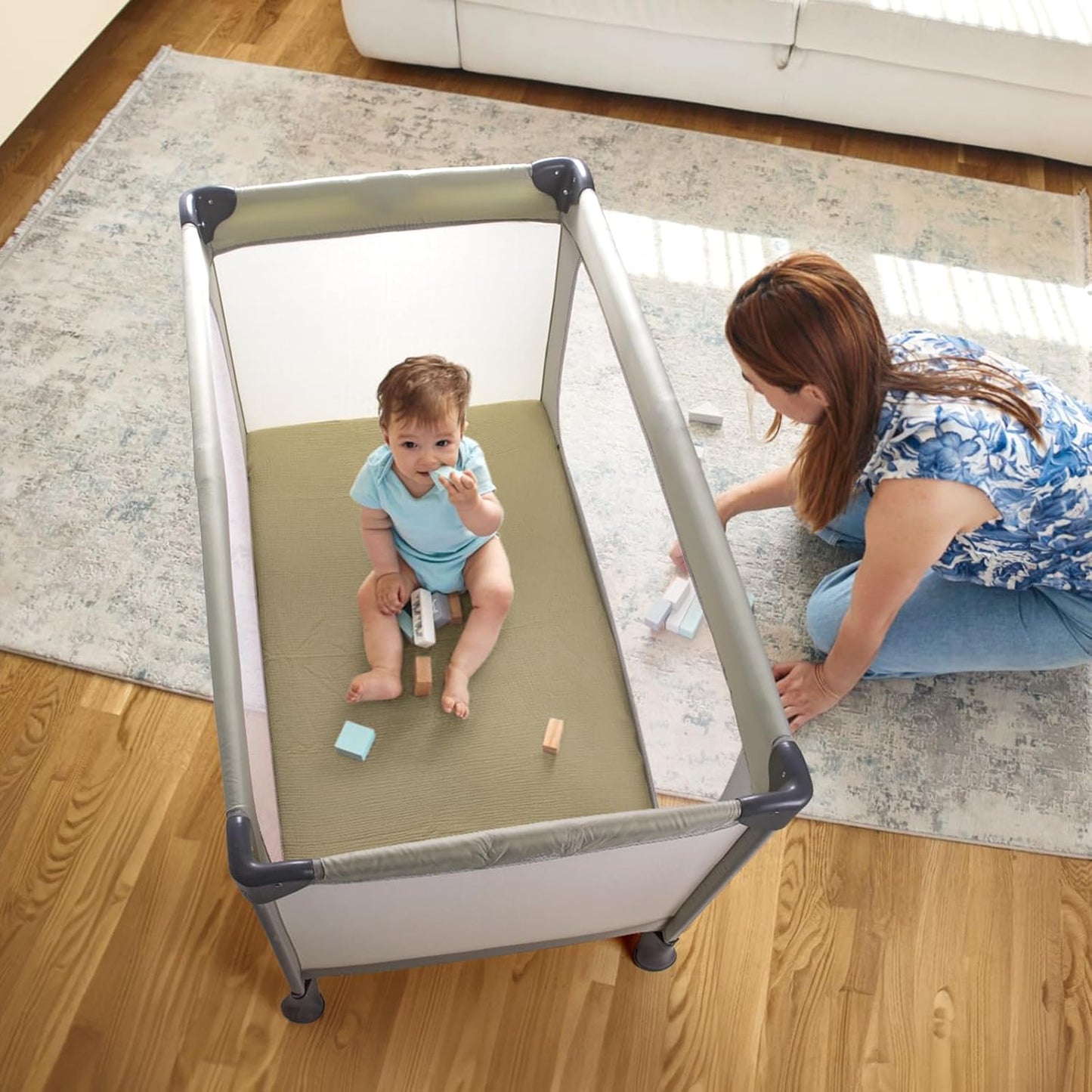 lulumoon Pack N Play Sheets: Soft & Breathable Playard Sheets for Boys and Girls - Fitted for Most Pack N Play and Playard Mattress