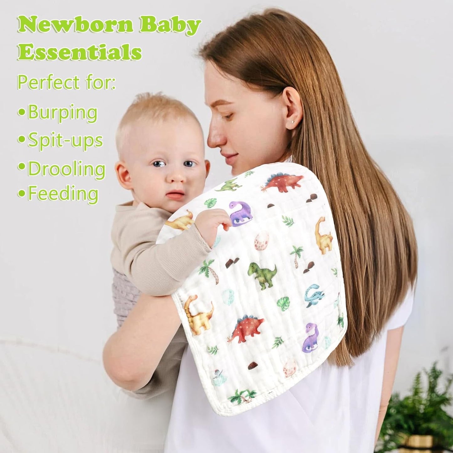 Baby Burp Cloths Muslin Washcloths 6 Pack Muslin Burp Cloths 100% Cotton Large 20''x12'' Soft 6 Layers Baby Burp Rags for Boys Girls Baby Essentials for Newborn Gift Machine Washable