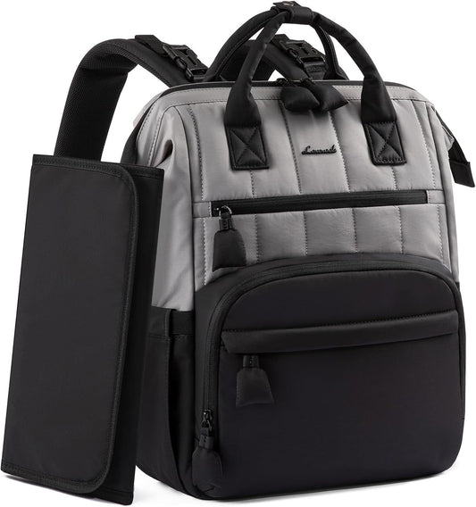 LOVEVOOK Puffer Diaper Backpack, Lightweight Baby Bag with Changing Pad, Diaper Bag for Mom Dad with Stroller Buckles