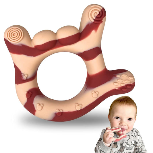 Silicone Hand Teether | I Love You Teethers for Babies 3-6 Months | BPA-Free Teething Toy | Soft Teething Toys 6-12 Months | Massaging Teething Relief - Gift for Babies 0-12 Months (Red)