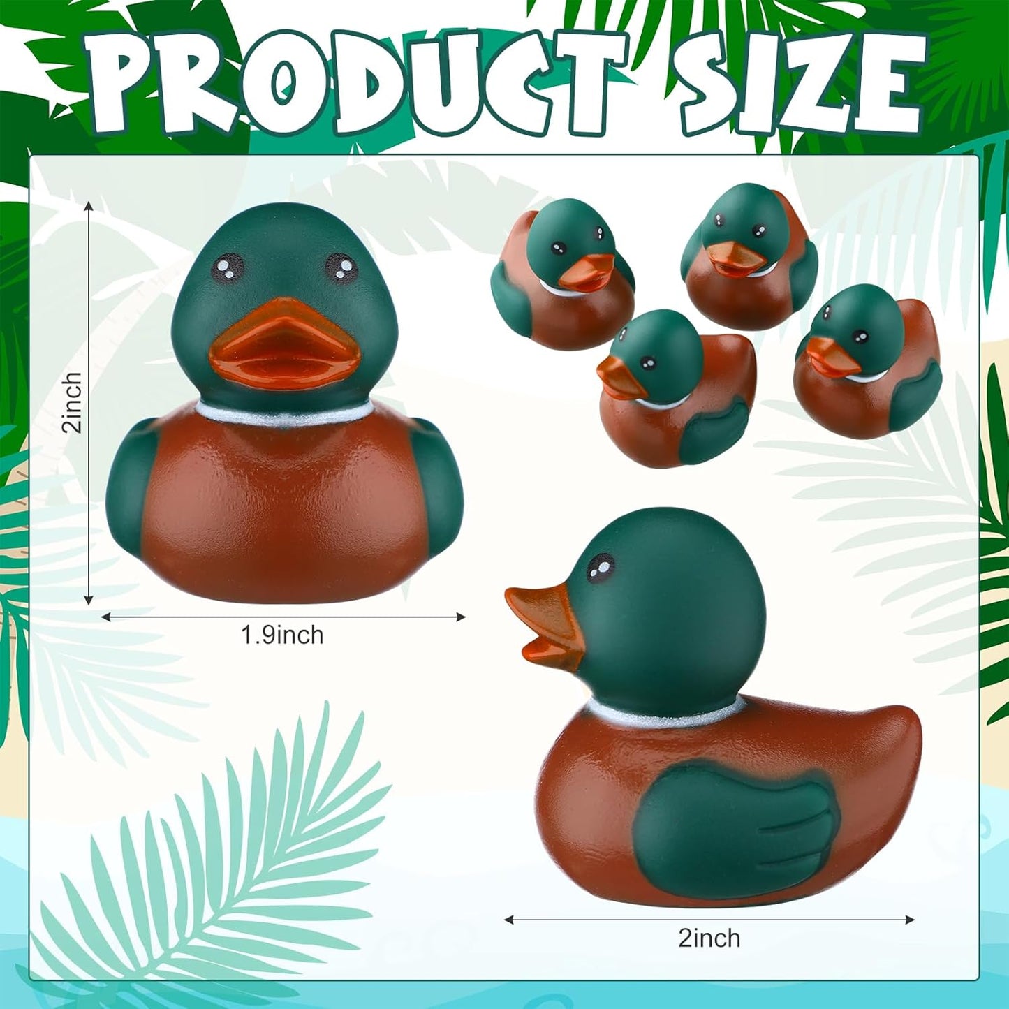 Rubber Duck 2 Inch Duck Bath Floating Rubber Ducky Adorable Party Supplies for Ducky Birthday Party Gift Nature Birds Lovers Hunting Decoration(24 Pcs,Mallard)