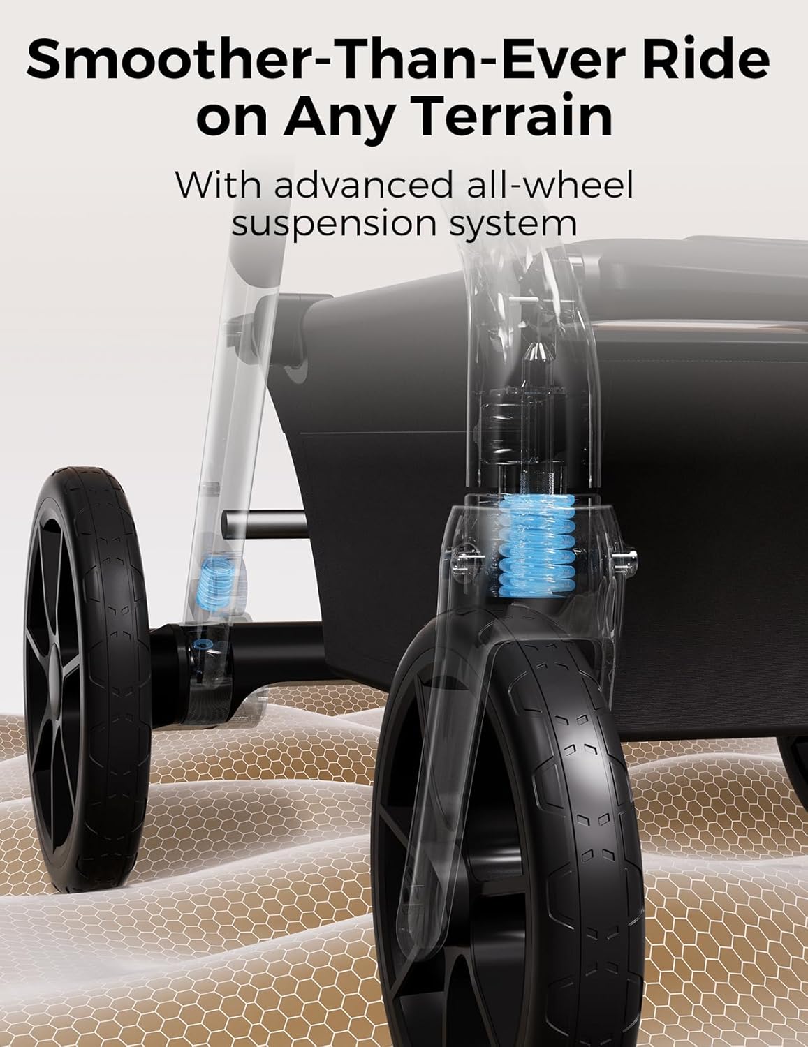 Momcozy ChangeGo Baby Stroller, Convertible Single-to-Double-to-Wagon Stroller with 23 Configurations, Bassinet, Seat Included, Large PU Wheels, All-Wheel Suspension ＆ Extendable UPF50+ Canopy