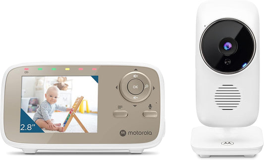 Motorola Nursery Baby Monitor with Camera and Audio, 2.8" Color Screen, Long Range VM483 with 2-Way Audio, Wireless, No WiFi, Remote Tilt/Zoom, Temperature Sensor, Night Vision