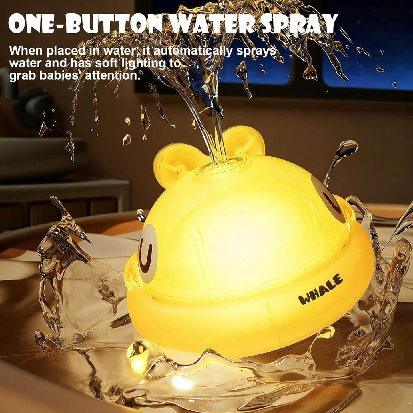 Baby Bath Toys - Toddler Bath Toys for Kids Ages 1-3, Rechargeable Light Up Whale Sprinkler Bathtub Toys, Pool & Water Toys for Infants Babies 6-12 Months & Toddlers 2-4, 1st Birthday Gifts (Blue)