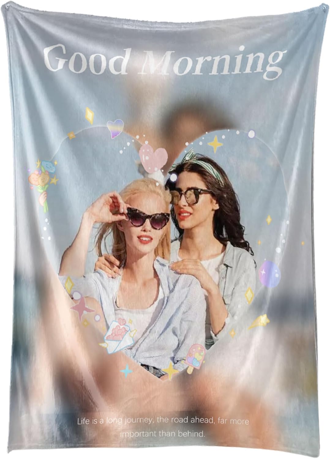 Personalized Blanket with Photos Text Custom Blanket Thows with Picture Customizable Flannel Blankets Gifts for Mom Dad Couple Girlfriend Boyfriend Wife Husband
