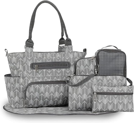 5PCS Baby Diaper Bag Set, Large Baby Doll Diaper Backpack