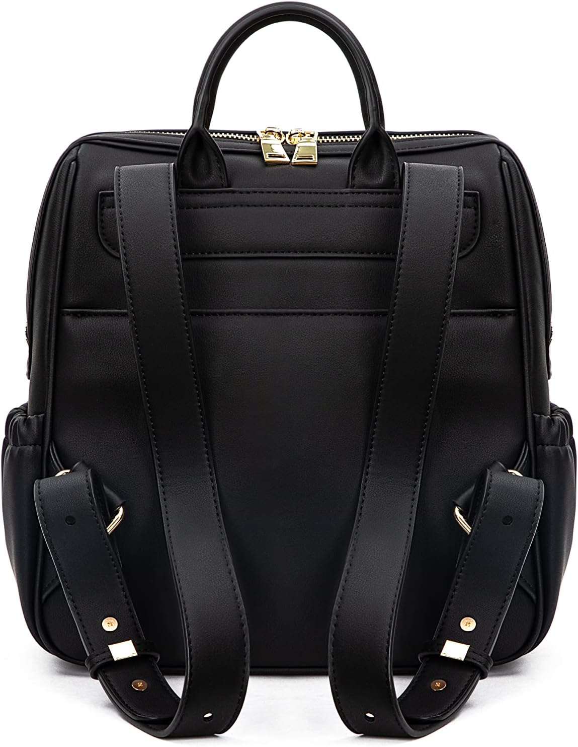 YUUMA Mini Diaper Bag Backpack-Minimalist bag With Premium Vegan Leather Material With 7 Interior and 5 External Pockets (Onyx)