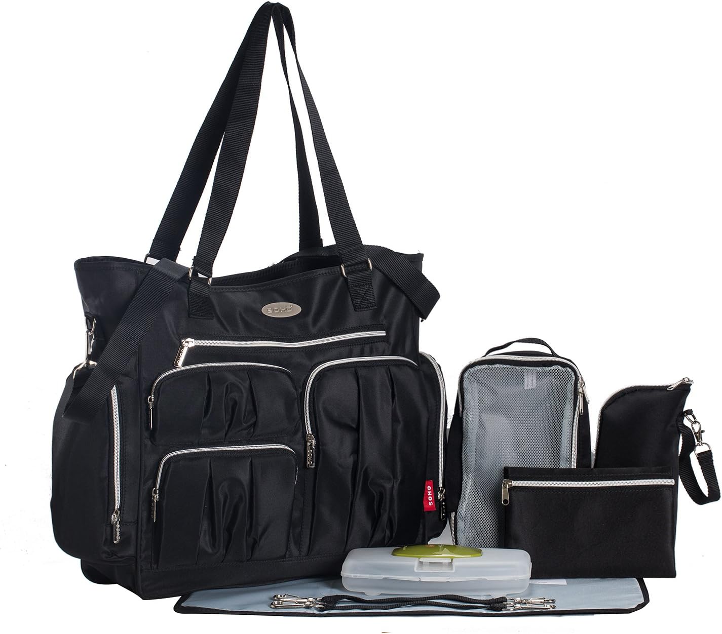 SoHo Times Square Diaper Bag Tote 8Pc Set