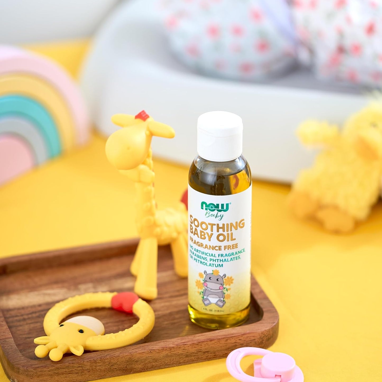 NOW Baby, Soothing Baby Oil, Fragrance Free, No Artificial Fragrance, Parabens, Phthalates, or Petrolatum, 4-Ounce