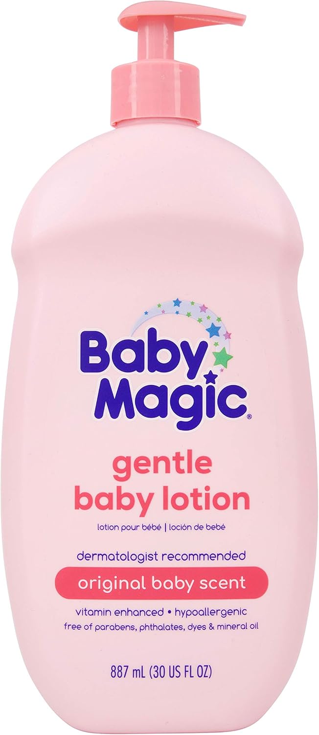Baby Magic Gentle Baby Lotion | 30 Fl Oz (Pack of 4) | Vitamins & Aloe | Free of Parabens, Phthalates, Sulfates and Dyes
