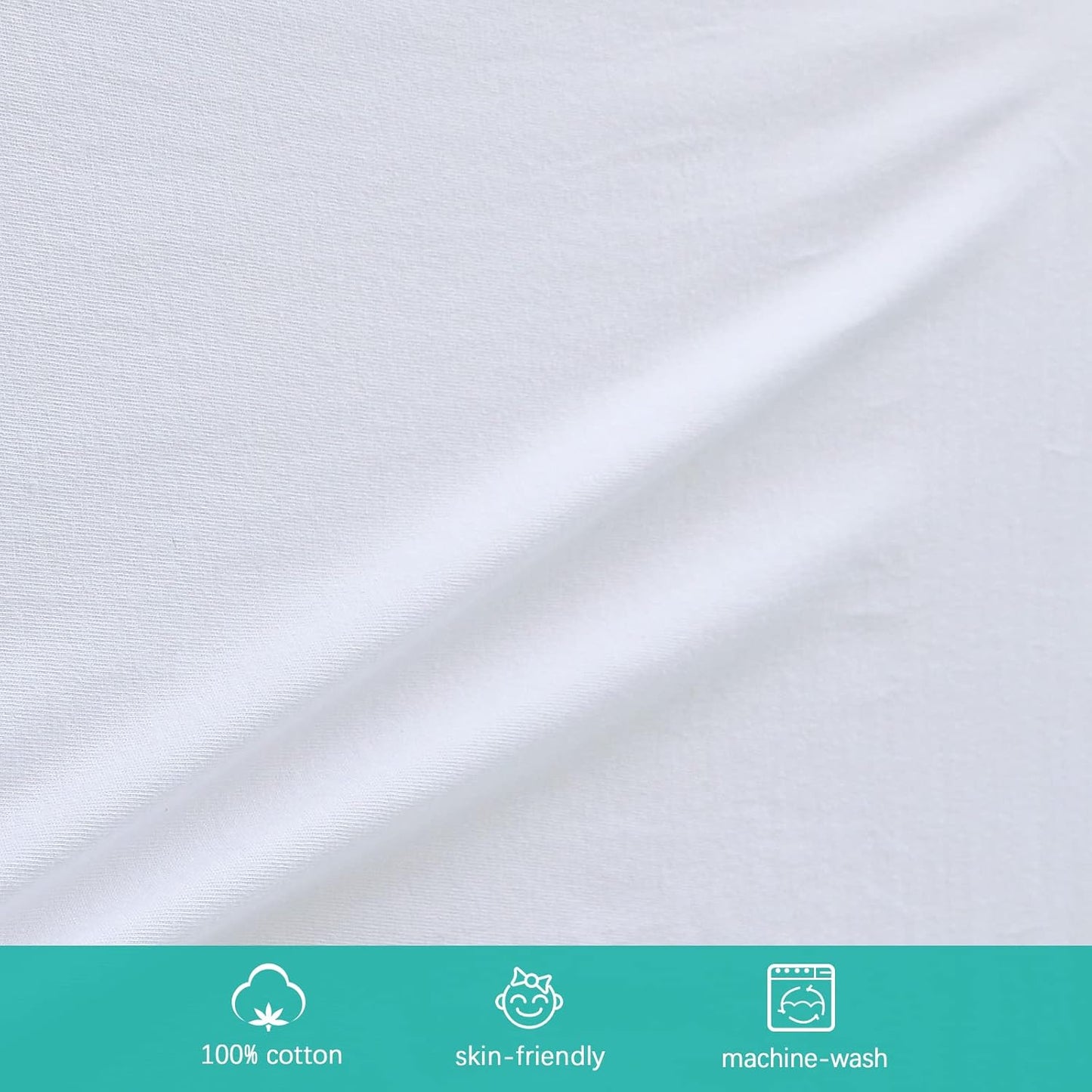 Bassinet Sheets Fit for Baby Delight, Semphis, Babybond and Koolerthings (3 in 1) Baby Bassinet Bedside Sleeper, 100% Cotton, 2 Pack, Ultra Soft Bassinet Sheet, White and Pink
