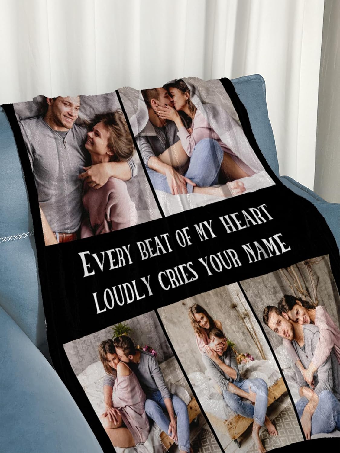 Personalized Blanket Custom Throw Blanket with Photo Text Customized Picture Blankets Personalized Gift Flannel Blanket for Birthday Gifts Valentines Day Gift, 40 * 50in