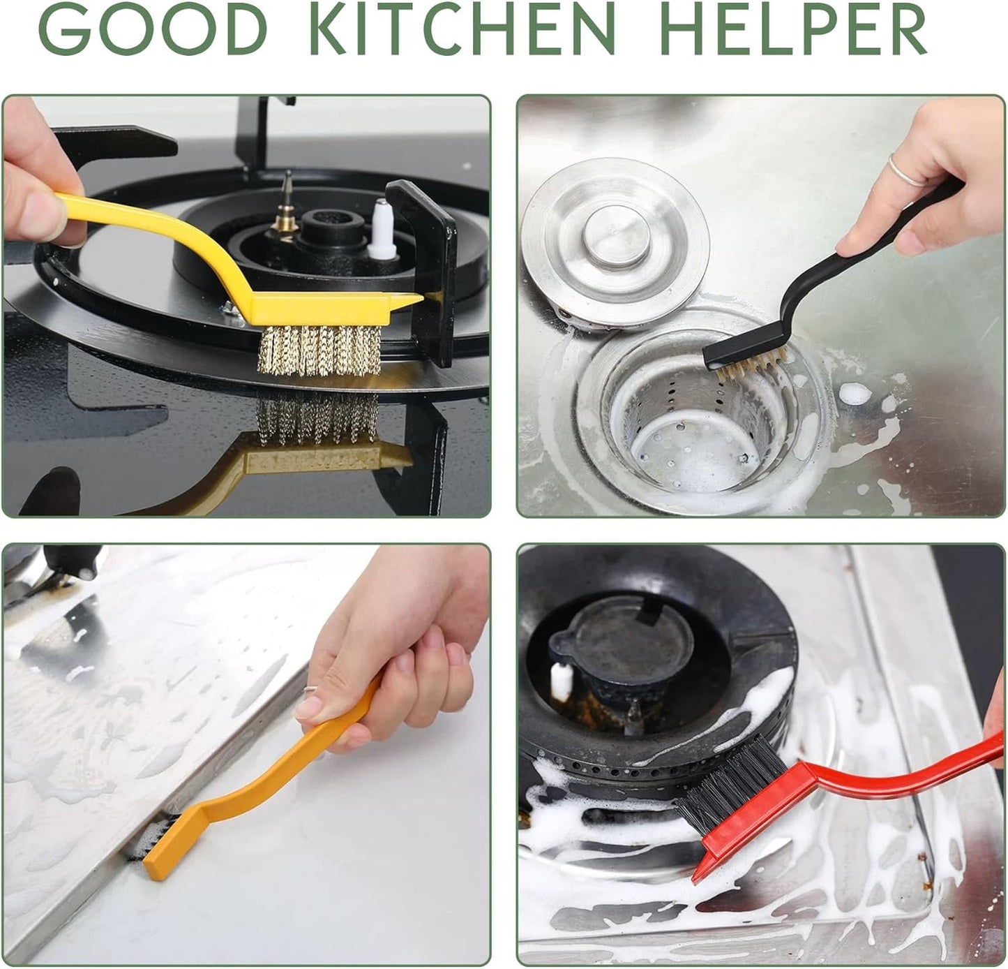 12 Pcs Crevice Cleaning Brush Set, Multi Purpose Gap Cleaning Scrub Brush and Cleaning Shovel, Cleaning Brushes for Vehicle, Kitchen, Bathroom, Corner, Sink, Cup, Teapot, Blender